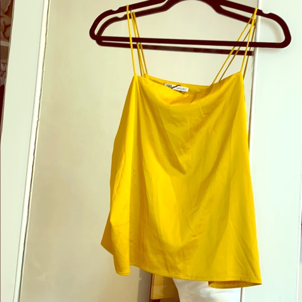 Zara yellow silk top